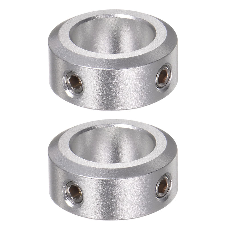 HARFINGTON 2pcs Shaft Collar 15mm Bore Aluminum Alloy Set Screw Shaft Collars, 24mm OD, 10mm Width, for Wheel Barrow Axle, Gearbox Assemblies, CNC Machine Tools, Industry, Anodization