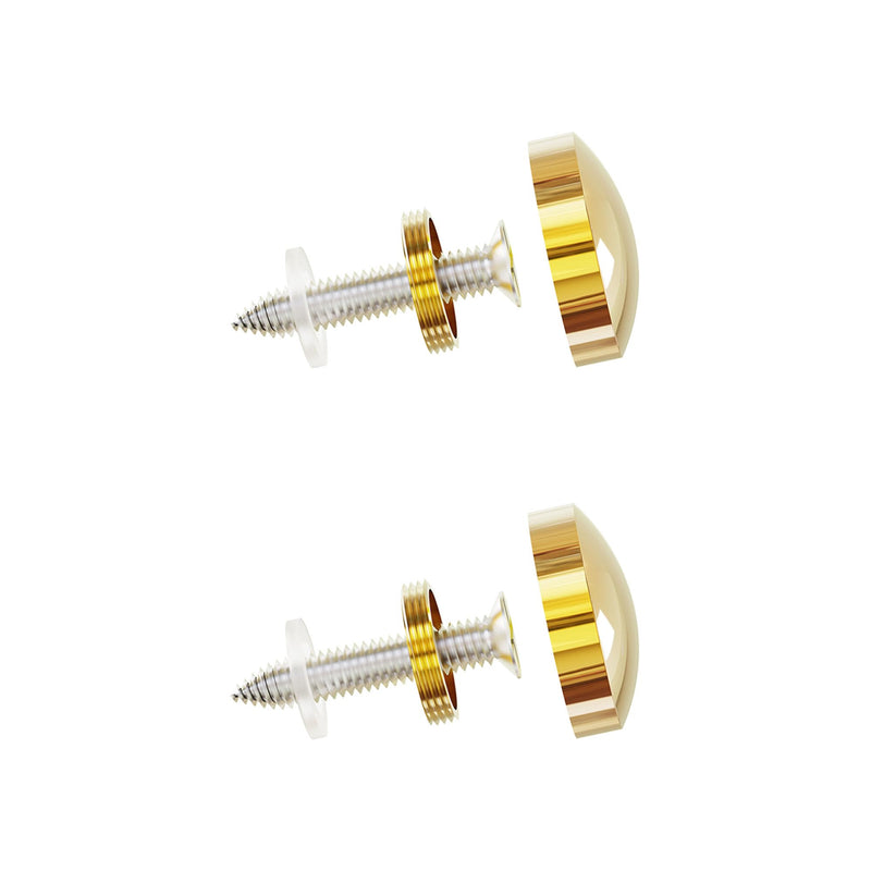 2 PCS 14mm(0.55") Mirror Screws, Brass Decorative Caps Cover Fasteners, Metal Mirror Nails, Polished Cambered Gold Lid