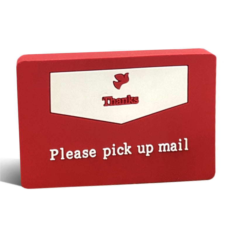 YeeBeny Mailbox Flag for Outgoing Mail Post Flag with Bright Red Background Please Pick Up Mail Mailbox Sign Alert Magnet, 1.57x2.36 Inch Mailbox Notification Magnets Rectangle