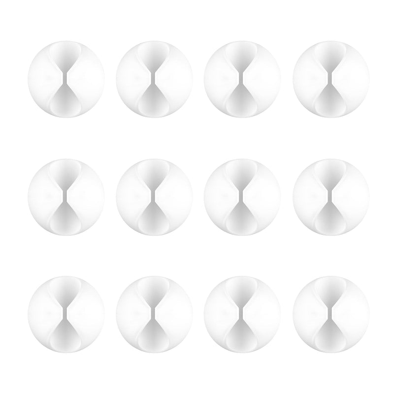 12 Pack Cable Clips, Znben Wire Organizer Holder Adhesive Cord Management Charger Wire Holder Clips for Desk, Home, Office, Car, Cubicle, Nightstand White Small