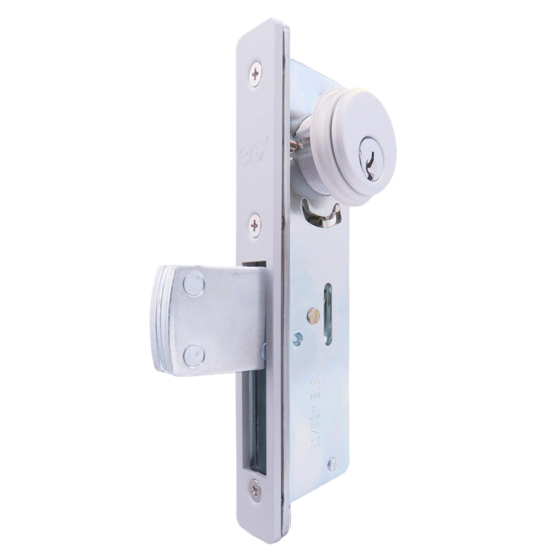 elox Swinging Narrow Stile Aluminum Door Mortise Deadbolt Lock, Swinging Deadbolt, Double Keyed Zinc Cylinder & 4 Keys, 31/32" Backset, in Aluminum Finish