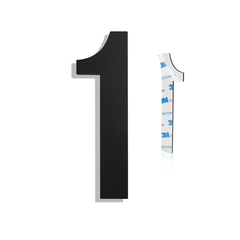 Modern House Numbers for Outside - Self-Adhesive, Large 6 Inch, Metal House Address Numbers - Ideal For Mailbox, Door, And Outdoor Address - House Number 1