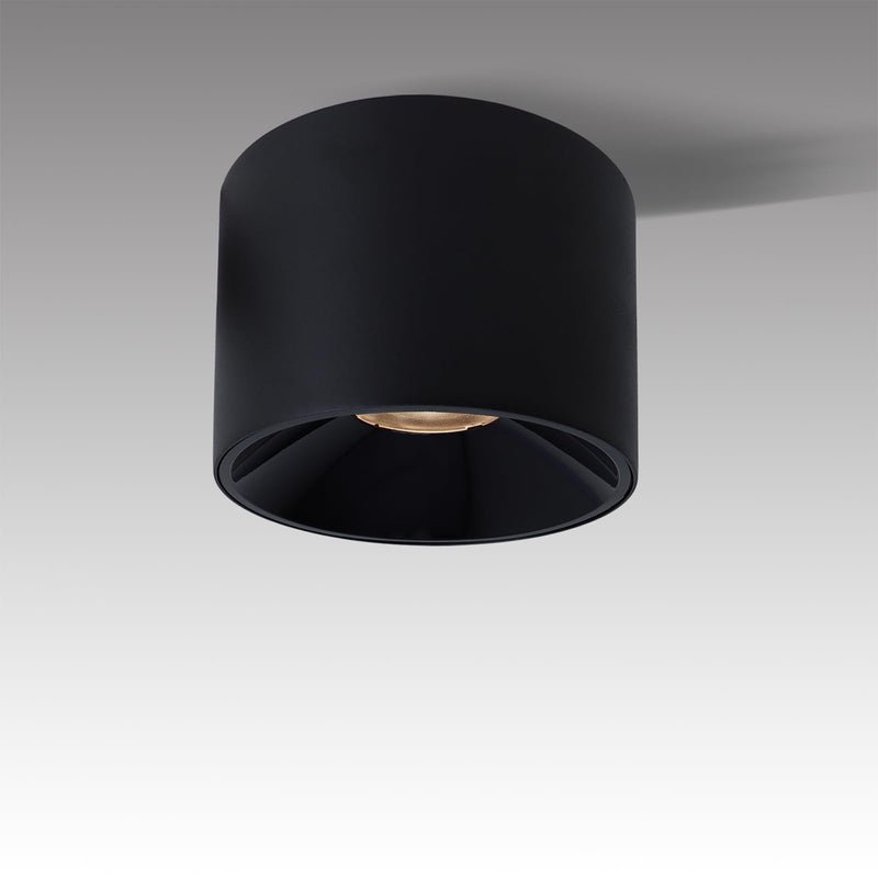 LED Dimmable Ceiling Spot Light Aluminum Matte Black 4.72'' Cylinder Spotlight Indoor Modern Minimalist Focus Ceiling Down Light Fixture for Living Room Hallway Foyer CRI 98 12W 3000K Round-12W-Dimmable