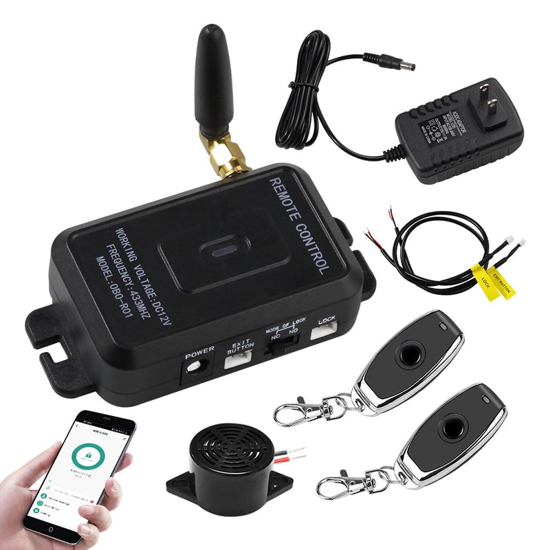YiToo Wireless Tuya Smart WiFi Access Control System Kit Gate Opener Remote Control Unlock Smartphone APP Control Without Electric Door Locks Without Lock