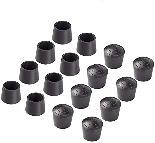 1 inch Table Chair Rubber Leg Tips Caps, Pack of 16, Black (1 Inch, 16) 1 Inch