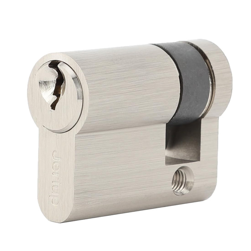 Copper Half Cylinder Lock with Nickel Finish for Doors, Key Lock, 40mm, Single Side Open, Anti-Rust, Modern, Nickel