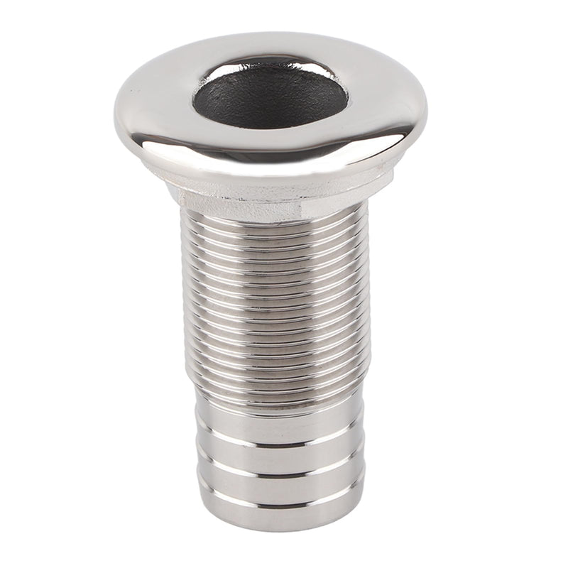 Tissting Thru-Hull Valve Fitting, 1" Boat Thru Hull Marine Straight Thru Hull Fitting 316 Stainless Steel Water Drain Outlet Plumbing Valve Hose Thru Drain Connector for Boat, Yachts(1in) 1in