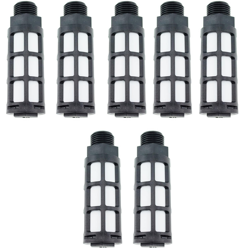 TAODAN 7pcs Plastic Exhaust Air Silencer, 3/8" Air Line Pneumatic Muffler Black Air Compressor Fitting 3/8 inch 7pcs
