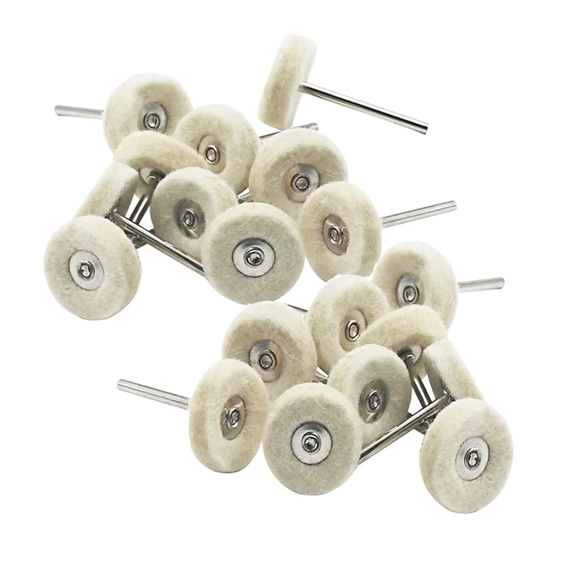 20 Pcs Wool Buffing Wheel, 3/32'' Shank Mini Abrasive Buffing Kits Wool Felt Polishing Wheel for Rotary Tools 20 Pcs Wool Felt Buffing Wheel