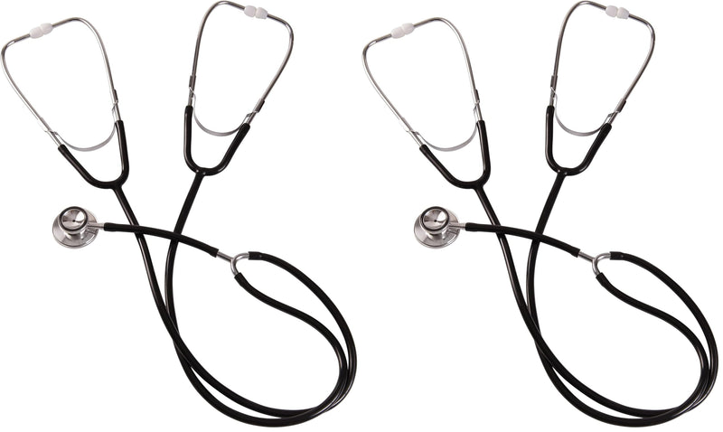MABIS Dual Head Teaching Stethoscope - Nursing & Medical Training, Black (Pack of 2)