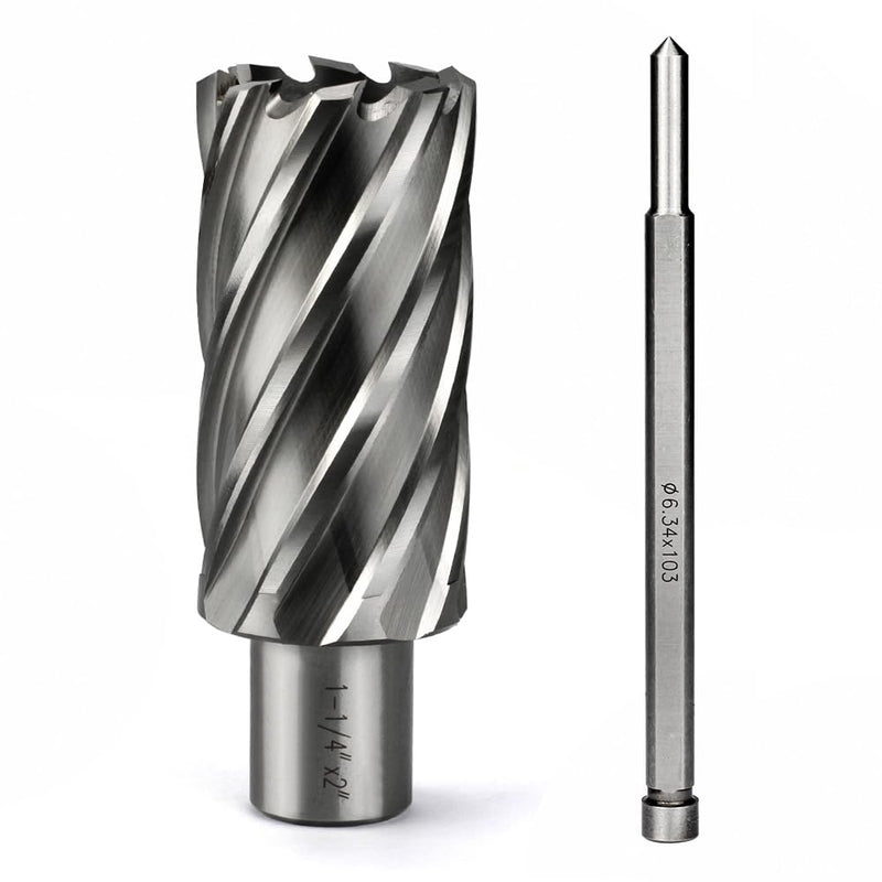 Annular Cutter 3/4 Inch Weldon Shank 1-1/4 Cutting Diameter 2 Cutting Depth Slugger Bits HSS Kit for Magnetic Drill Press