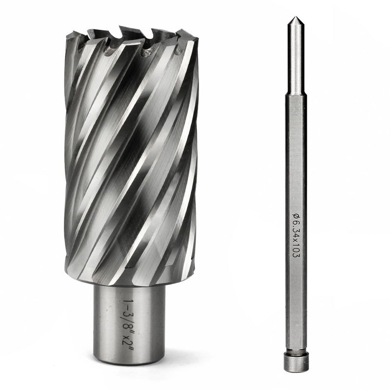 Annular Cutter 3/4 Inch Weldon Shank 1-3/8 Cutting Diameter 2 Cutting Depth Slugger Bits HSS Kit for Magnetic Drill Press