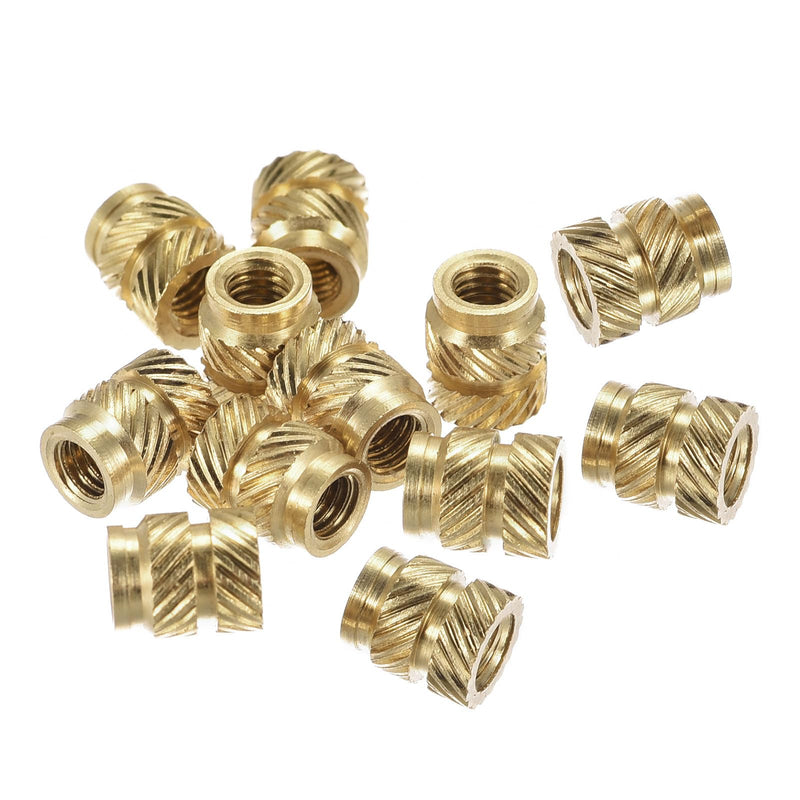 uxcell Knurled Insert Nuts, 120Pcs M3 x 5.7mm L x 4.6mm OD 3D Printing Brass Nuts Female Threaded Inserts Brass Heat Set Insert Embedment Nut M3x5mm 120