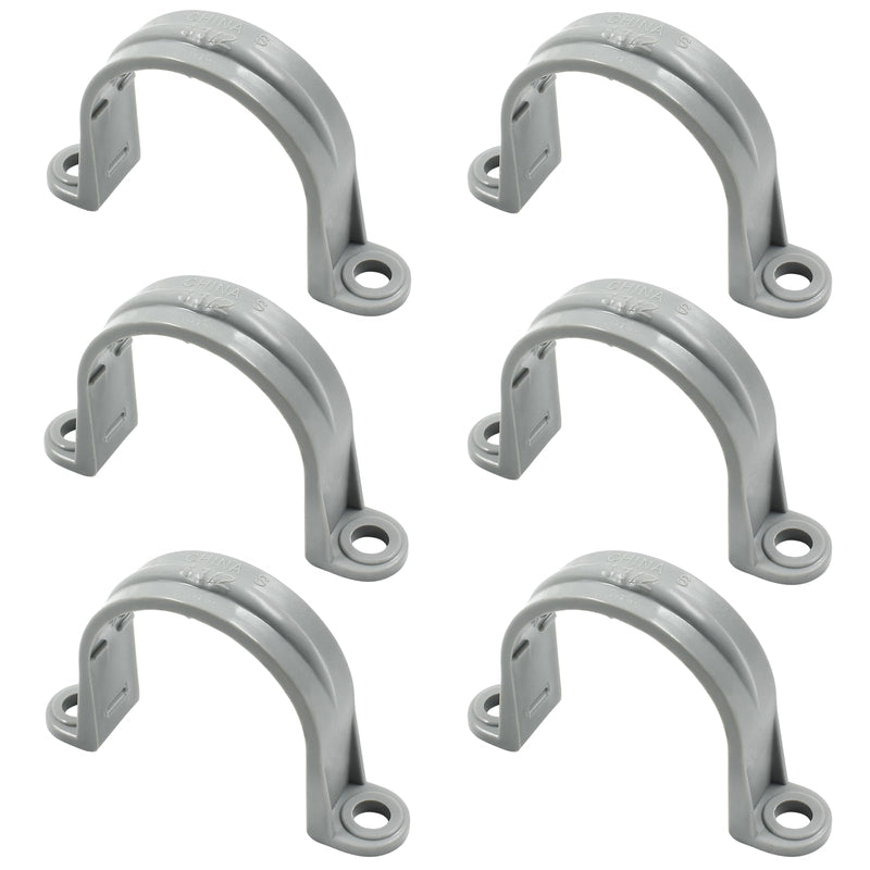 6 Pcs 1-1/2 Inch PVC Pipe Straps, Two Hole Plastic Straps Plastic Conduit Strap for PVC Pipes Conduit Cables 6 Pcs
