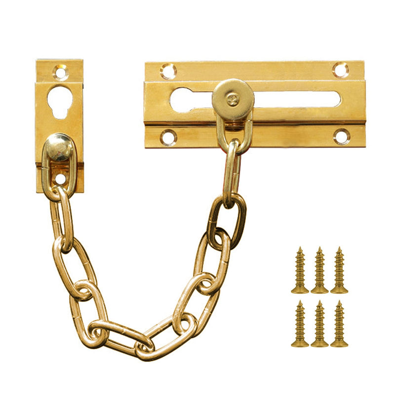 Security Door Chain Guard Solid Brass, Heavy-Duty Home Security, Sturdy and Rust-Resistant Brass Door Lock Security Chain (Brass) - NewNest Australia