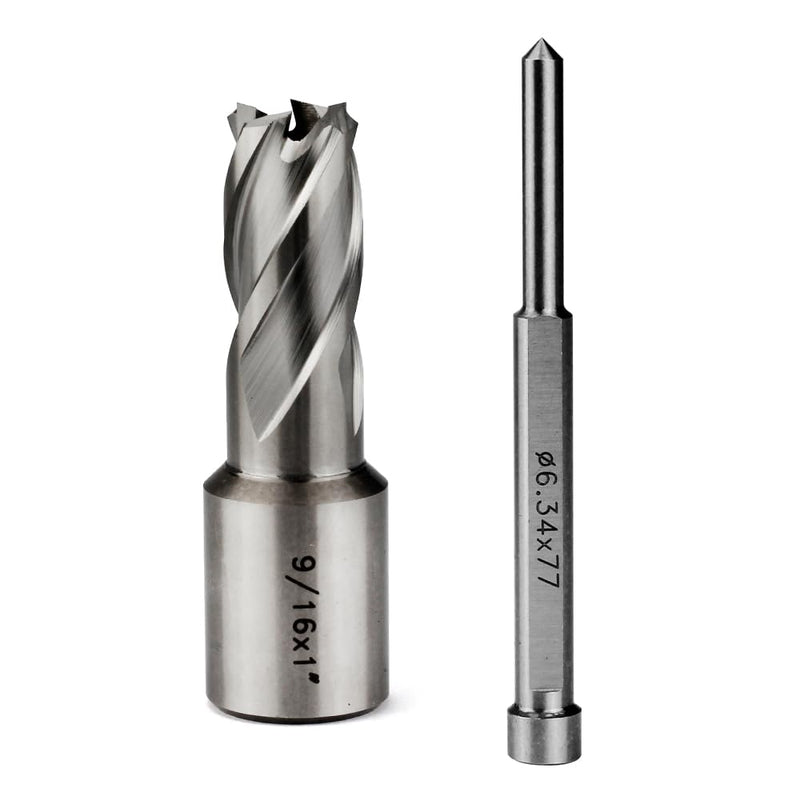 OSCARBIDE 9/16" x 1" HSS Annular Cutter 3/4" Weldon Shank Mag Drill Bit | 2 Flat | 9/16"Cutting Diameter | 1"Cutting Depth | Burr-Free Holes | Rapid Chip Removal | 10x Faster Than Twist Drills