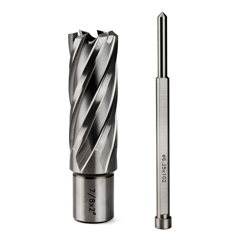 OSCARBIDE 7/8" x 2" HSS Annular Cutter 3/4" Weldon Shank Mag Drill Bit | 2 Flat | 7/8"Cutting Diameter | 2"Cutting Depth | Burr-Free Holes | Rapid Chip Removal | 10x Faster Than Twist Drills