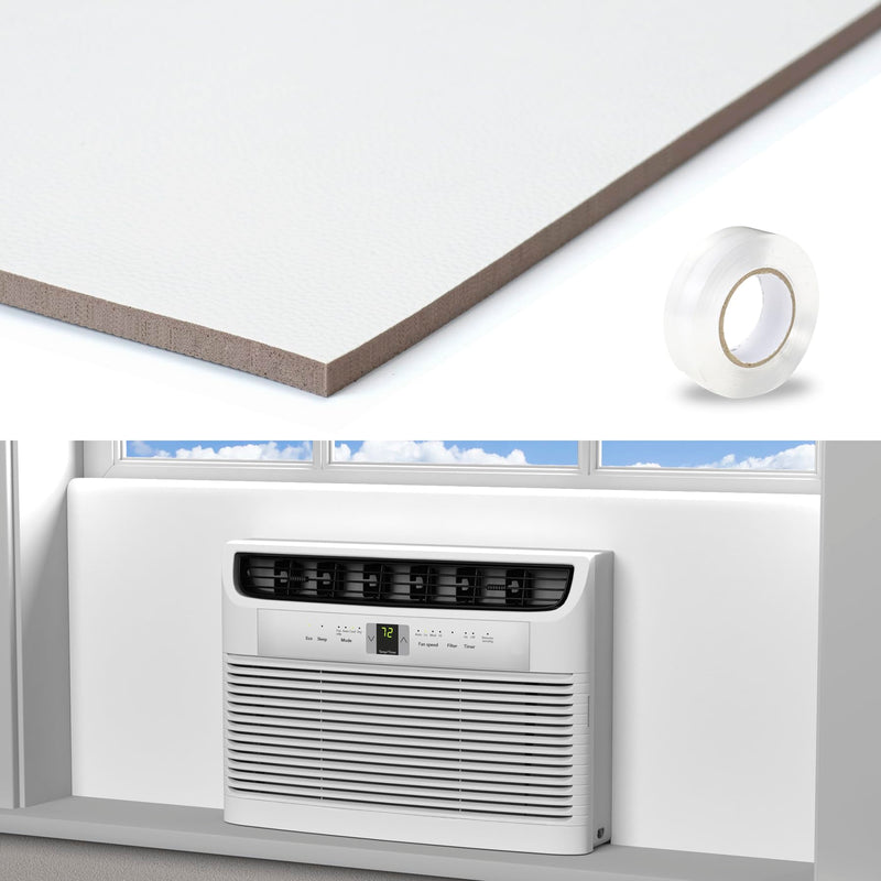 LBG Products Window Air Conditioner Side Panels,Full Surround AC Foam Panel for Indoor Window AC Units,Summer and Winter Window Seal Cover (White) White