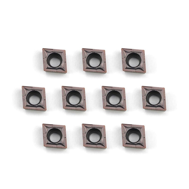 Carbide Turning Inserts CCMT09T304 CCMT32.51 Lathe Turning Tool Holder Indexable Inserts for Steel Metal Machining, 10 Pieces