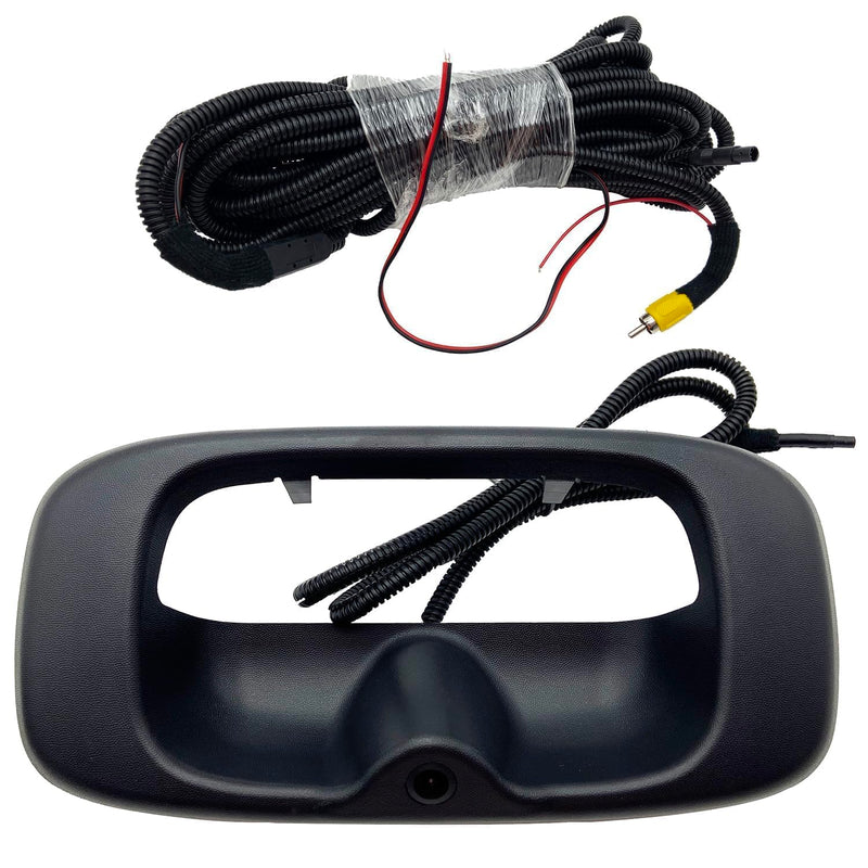 Tailgate Handle Bezel with Rear View Camera Backup Camera Compatible with 1999-2007 Silverado/Sierra 1500 2500 3500 Matte Black 15228541