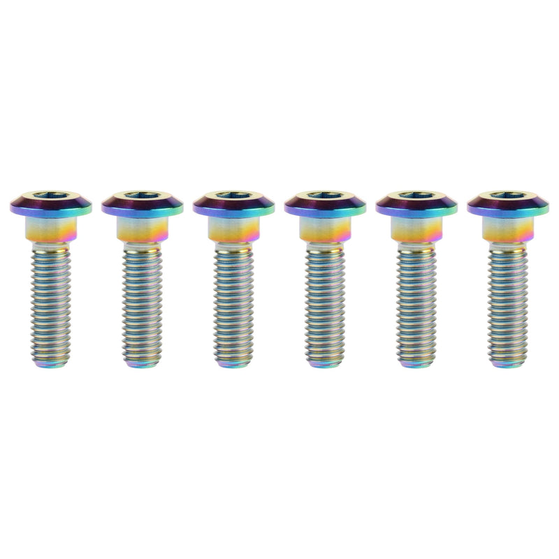 Titanium Ti Motorcycle Brake Rotor Hexagon Socket Bolt Screw M8 x 30 33mm for Kawasaki Pack of 6 (Rainbow, M8x30mm) Rainbow
