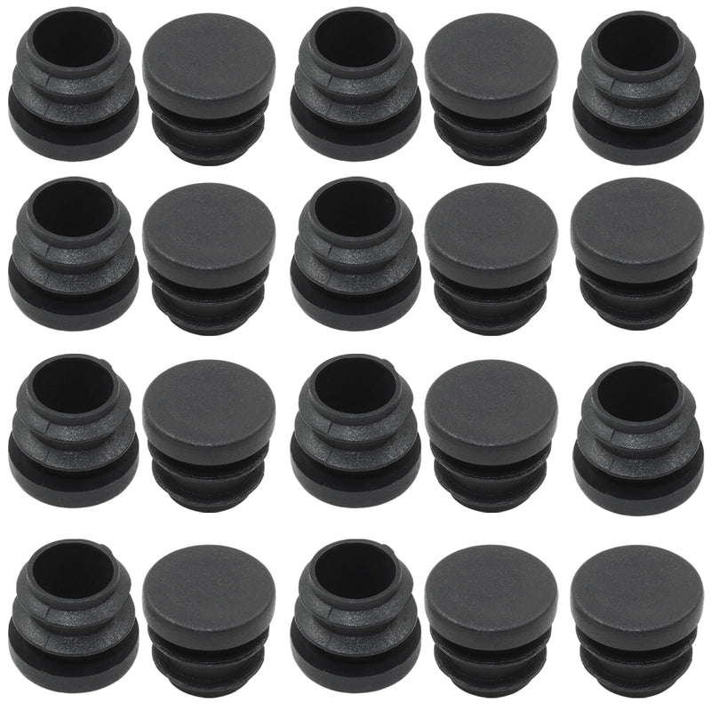 40 Pack 5/8" Round Plastic Plug, Furniture Pipe Tube Cover Insert Tubing End Caps for Round Tubing Post, Pipe Post, Chairs (Black) 40 Pack 5/8 Inch