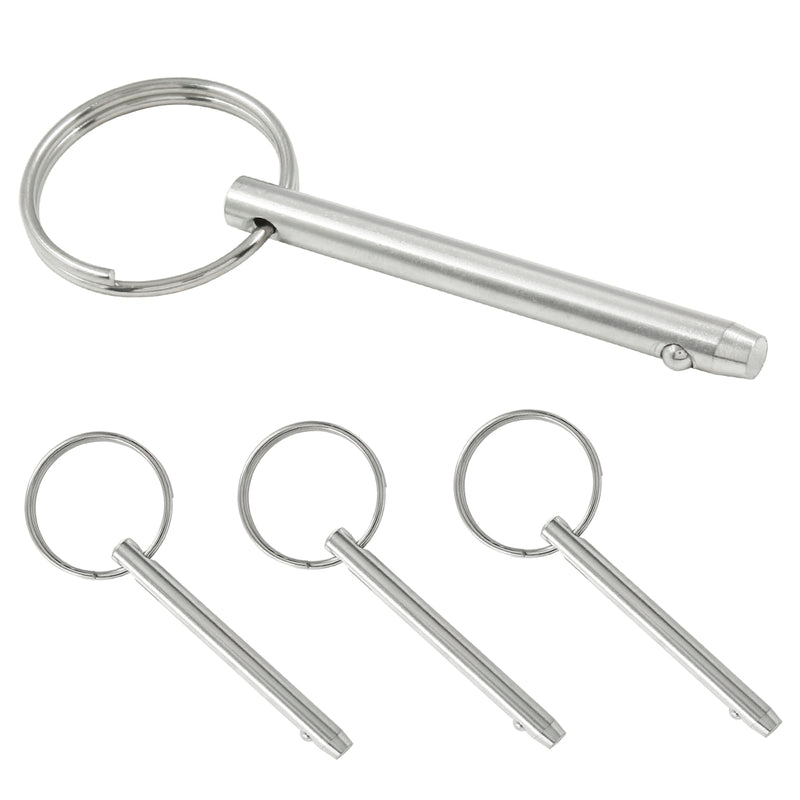 4pcs Quick Release Pin, 3/16" (4.8mm) Diameter, Usable Length 1-1/2", Overall Length 2", 316 Stainless Steel Bimini Top Pins for Boat Marine Hardware 3/16"D x 1-1/2"L 4