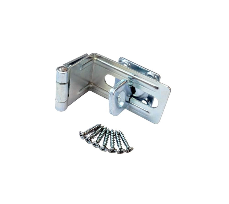 QCAA 90 Degree Angel HASP and Swivel Staple, 4-1/2", Steel, Zinc Plated, 1 Pack, Made in Taiwan Zinc Plated(4-1/2") 1pack