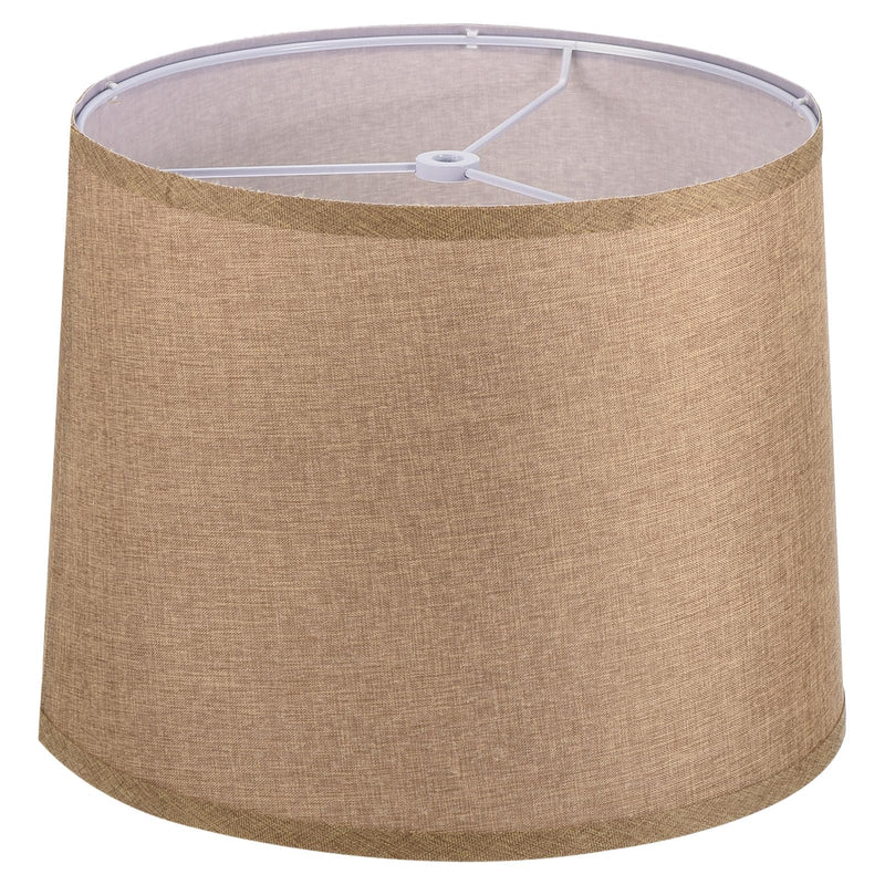 PATIKIL Lamp shades for Table Lamps 11.4" Top x 12.6" Bottom x 9.8" High Drum Lamp shades for Floor Lamps Medium Linen Lampshade Easy Assembly for Lamp Replacement, Bright Brown 1