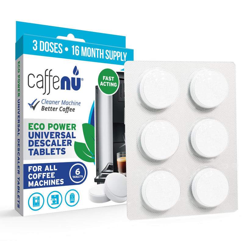 Caffenu Descaling Tablets Pack of 6. Coffee Machine Descaler Tablets. Compatible with Jura, Mellita, Siemens, Phillips and Saeco. Remove Limescale & Build-up. Complete the Barista Kit
