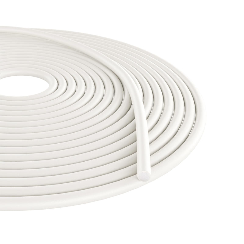 Storystore Backer Rod, 1/4" Diameter x 16.4' Length White EPDM Rubber Caulk Saver for Gaps and Weather Stripping Door Seal, Concrete Expansion Joint Filler