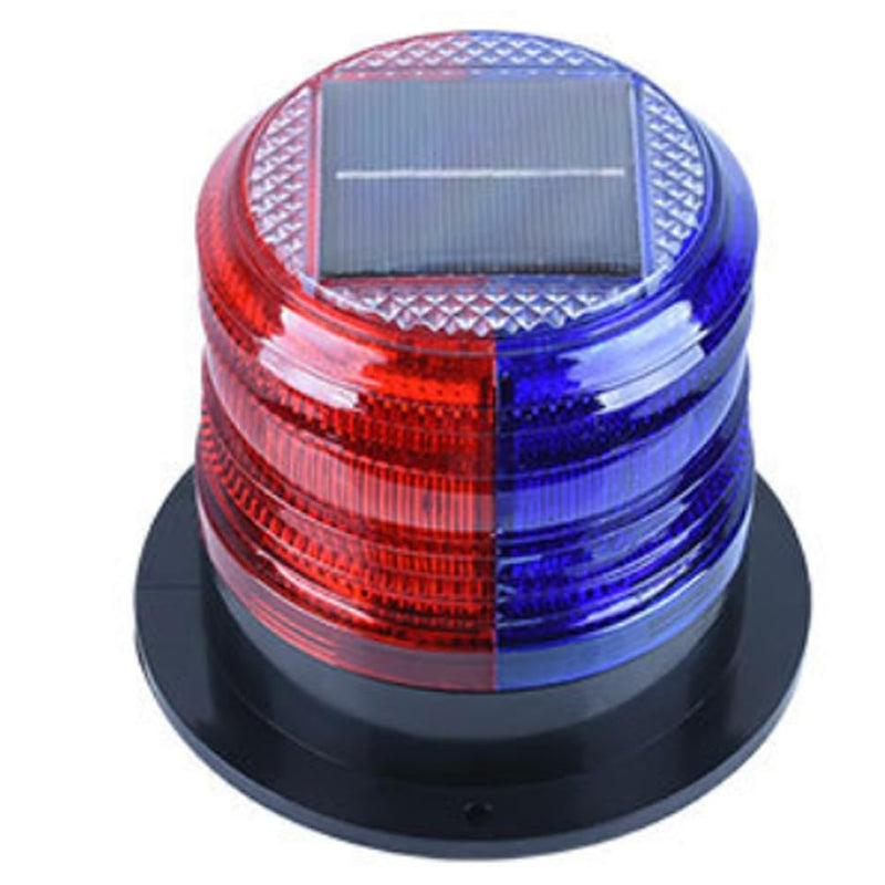 Aolyty Solar Strobe Warning Light with Strong Magnetic Base LED Warning Lamp Super Bright Solar Safety Flashing Light Waterproof for Construction, Traffic, Factory, Crane Tower, Dock (Red&Blue) Red&Blue