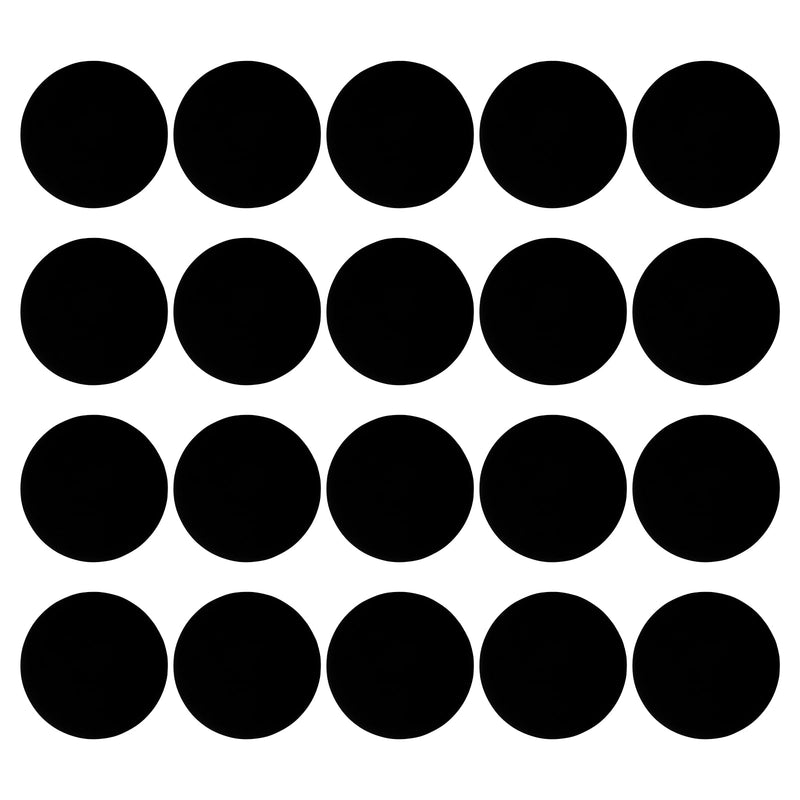 PATIKIL 3.5" Round Floor Sticker, 20 Pack Floor Spot Marker Self Adhesive Waterproof Vinyl Line Up Sign Decorative Stickers for Classroom, Black 3.5"