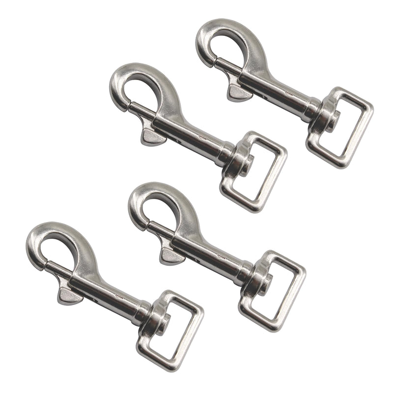 （4 Pieces) 67mm Swivel Eye Snap Hooks 316 Stainless Steel Marine Grade Single Ended Trigger Chain Clip for Dog Leash,Key Chain,Boat Ropes and Cages