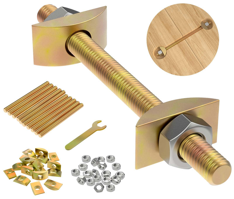 Furniture Fastening Connectors: Secure Countertops, Butcher Blocks, Tables, and Bed Frames with Bolt and Nut Hardware, Draw Bolts, and Miter Bolts,Metric-M8 5/16" x 3-1/2" (10PCS)