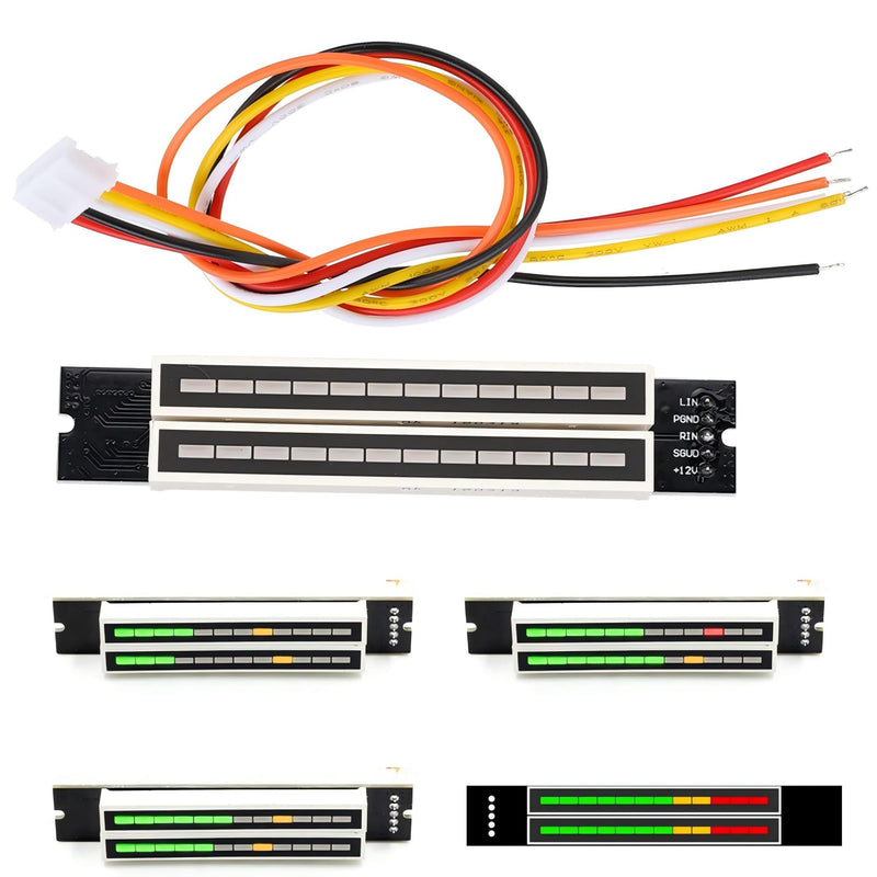 Zerodis Audio Spectrum Analyzer, DIY Dual 12 Level Audio Level Indicator Adjustable Stereo Music Spectrum Display Board for Musicians and Audio Enthusiasts