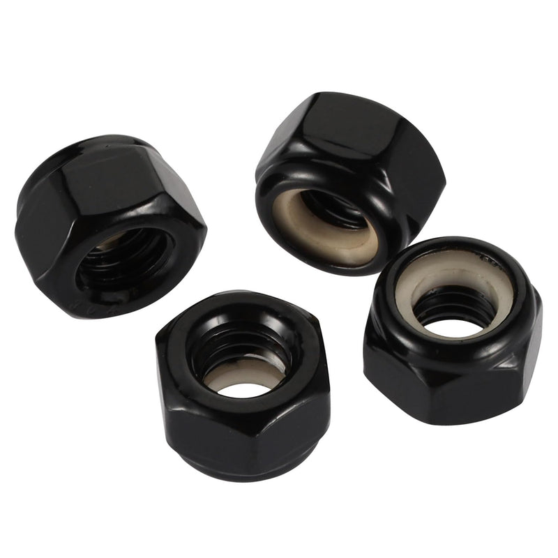 M4-0.7 Nylon Insert Hex Lock Nuts Locknuts, Stainless Steel 18-8 (304) Black Finish, 100PCS 100 M4-0.7