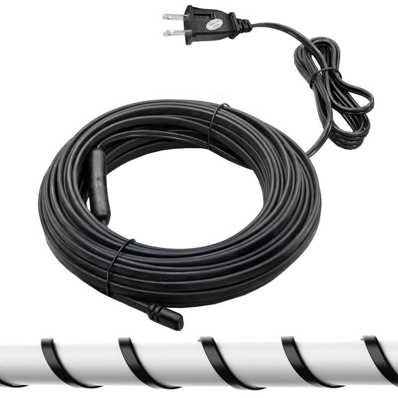 Giraffe Tools 50FT Heating Cable for Pipe Heavy-Duty, Self-Regulating, Freeze Protection for Roof, Plastic and Metal Water Pipes 120V 533W, Down to -40℉