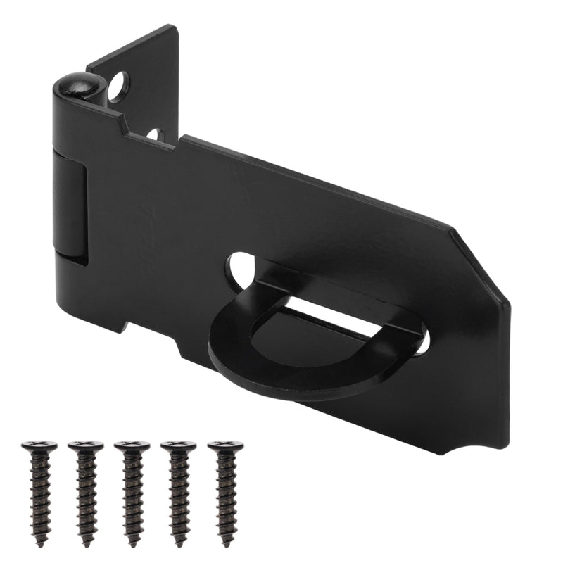 Door Lock Hasp Latch, Iron Safety Packlock Clasp Hasp Lock Latch, Extra Thick Gate Lock Hasp with Screws Brushed Finish 1 Pack(3 Inch) 3 Inch