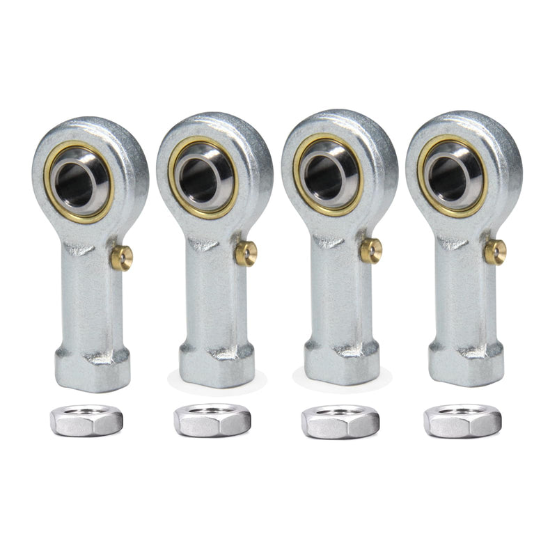 4pcs PHSB4 Rod End Bearings 1/4-inch Bore Pre-Lubricated Bearings 1/4-28 Female Thread Right Hand with Jam Nuts 1/4" PHS