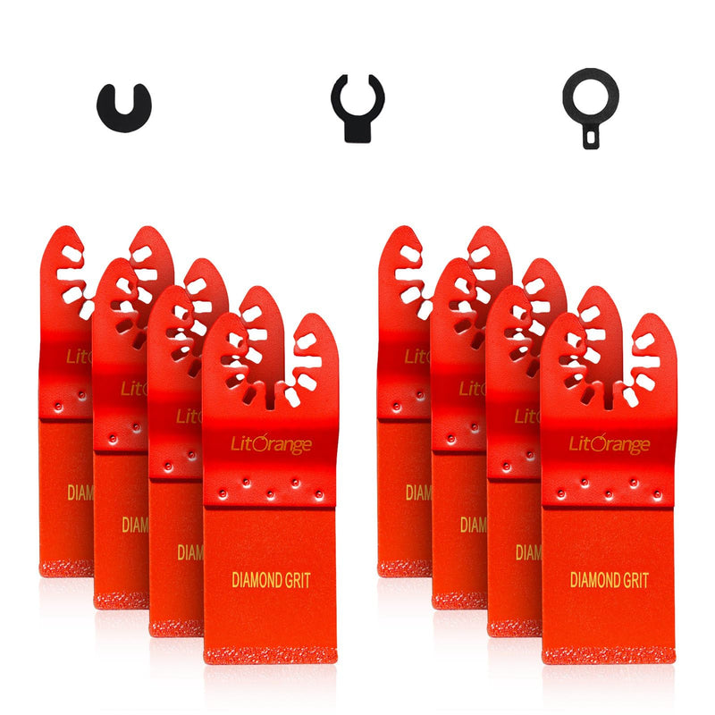 8 Pcs Diamond Oscillating Blades, Oscillating Multi Tool Diamond Saw Blades for Grout Removal, Flush Cut, Cleaning Mortar 8PCS
