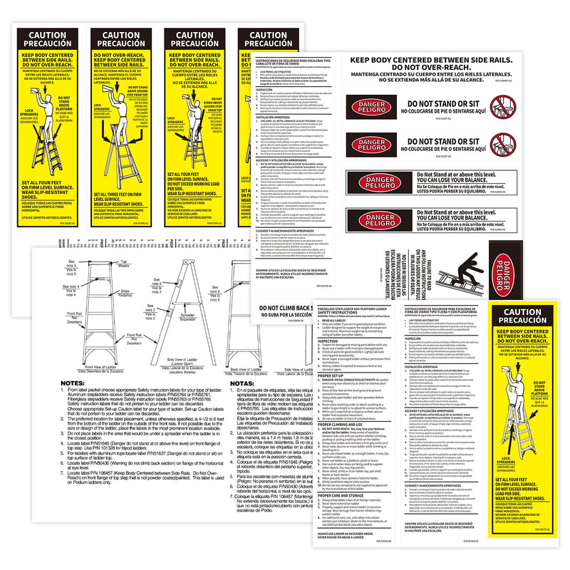 Step Ladder Safety Labels Stickers Compatible with Werner Fiberglass Stepladder Label Kits, Ladder Weight Stickers Replacement for Werner Ladder Labels (Pack of 8) 8 Pack