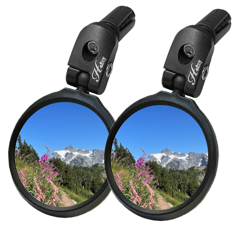 Hafny Bar End Bike Mirror, HD, Blast-Resistant, Glass Mirror, HF-MR090, HF-M951B-FR03, 2PCS (Anti-glare Blue Glass, 62mm * 2PCS) Anti-glare Blue Glass