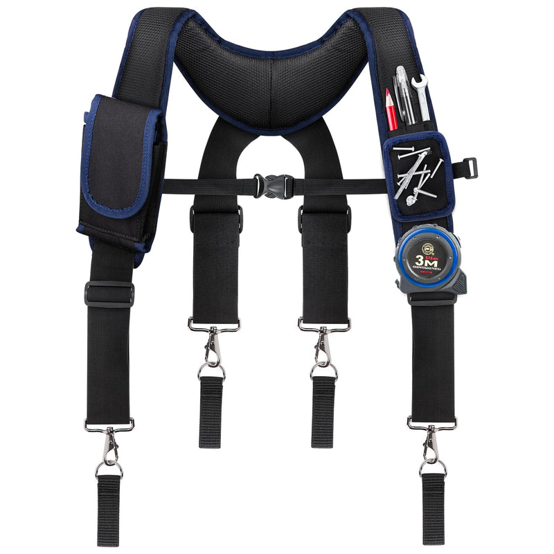 Tool Belt Suspenders, Work Belt Suspender Suitable for Construction Electrician Tool Belt with Adjustable Straps Black