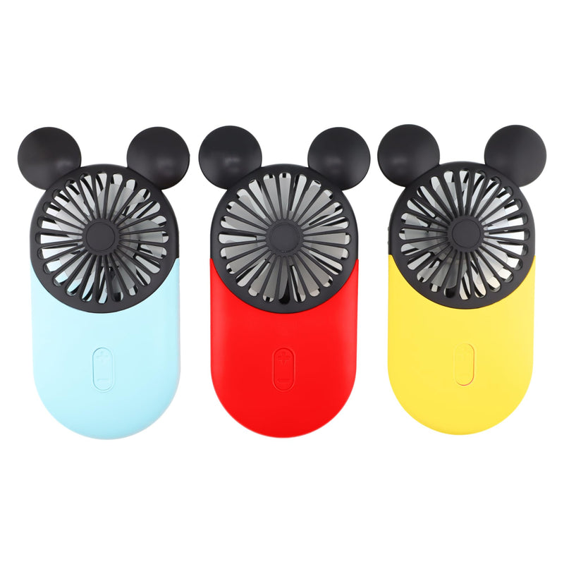 Cute Handheld Mini USB Fan, Rechargeable Portable Fan, 3 Adjustable Speeds and Wearable Accessories, Pocket Size for Indoor Or Outdoor Activities, 3 Pack (Red+Yellow+Blue) Red+Yellow+Blue