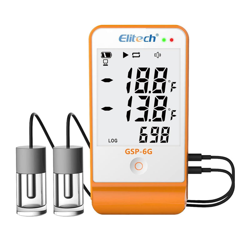 Elitech Digital Temperature Humidity Data Logger Pharmacy DDL with Calibration Certificate to Auditor, Refrigerator Thermometer Vaccine Fridge Temperature Monitor Max Min Value GSP-6G-TDE Factory 1