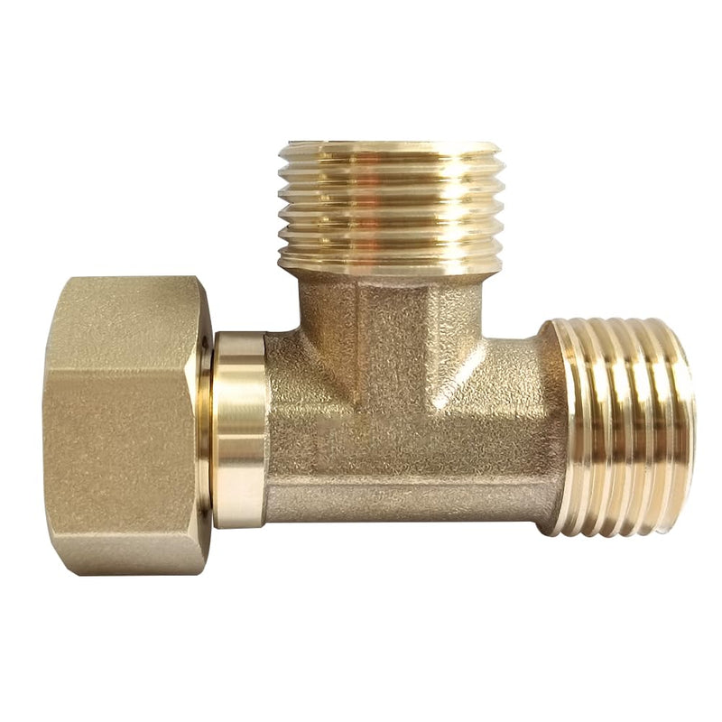 Joywayus Brass G1/2" 3 Way Diverter, Tee Shape Hose Pipr Fitting Adapter Connector, for Angle Valve Hose, Bath Shower Arm, Toilet Bidet Sprayer, Bathtub Faucet