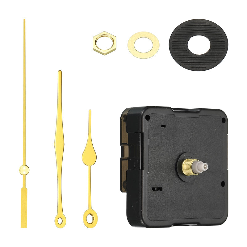 PATIKIL Clock Mechanism Replacement, Quartz Clock Mechanism Battery Operated DIY Wall Clock Aluminium Hands and Motor Kit Mute Movement, Gold