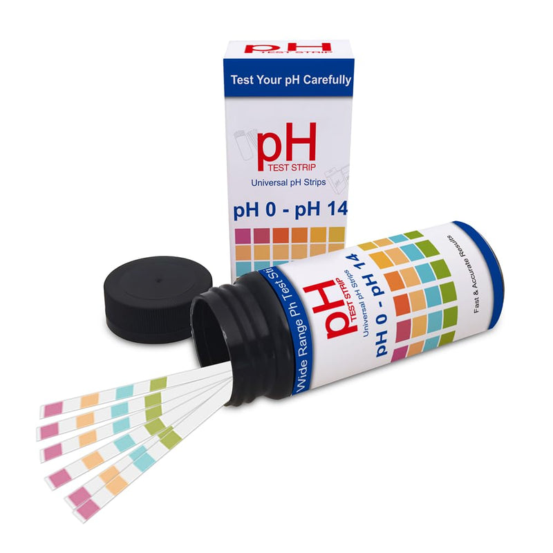 100pcs pH Test Strips, Universal pH 0-14, Testing pH for Urine Saliva Drinking Water Labs Aquariums Gyms Pools…