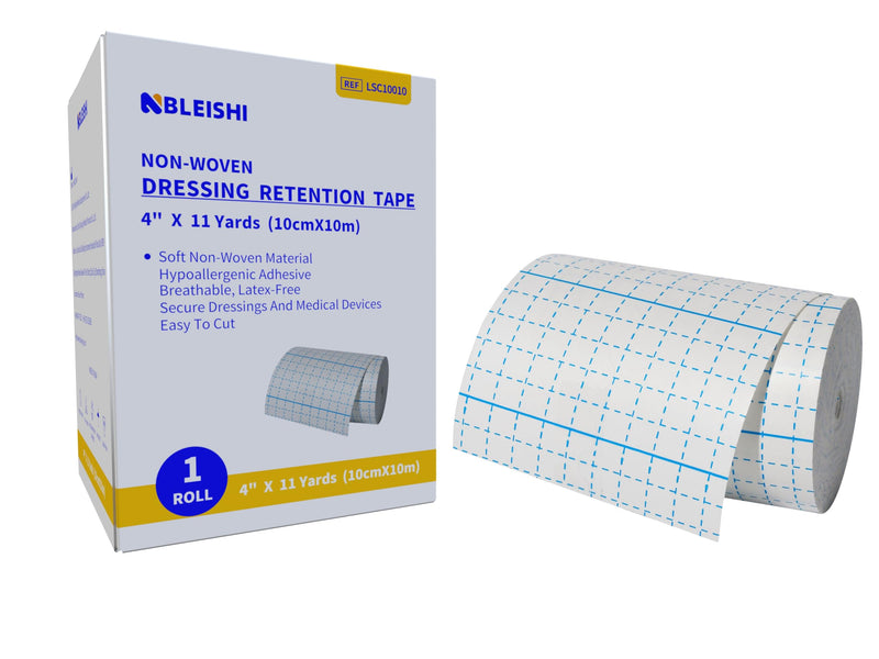 Non-Woven Dressing Retention Tape,4InchesX11Yards,Gentle Adhesive Bandage, Hypoallergenic and Breathable,Medical Grade Wound Dressing Tape Sensitive Skin for Wound Care（Pack of 1Roll） 4InchesX11Yards 1